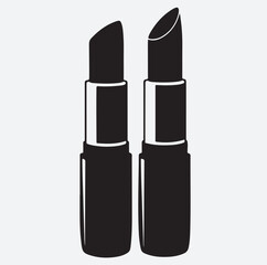 two lipsticks silhouette vector art illustration, set of lipsticks