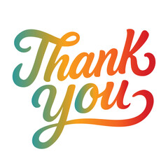 Thank you lettering design with modern calligraphy style
