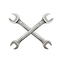 Two crossed wrenches, isolated on transparent background, png
