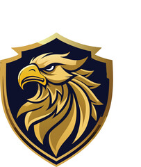 Golden Eagle Emblem on Shield, Symbolizing Strength and Protection