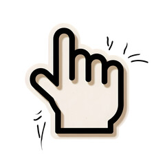Fototapeta premium Hand cursor pointing up isolated on transparent background