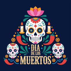 Dia de los Muertos Skulls Decoration - Mexican Day of the Dead Celebration