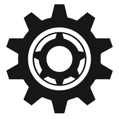 silhouette gear icon on white background