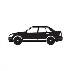 Fototapeta premium Silhouette of a Sedan Car