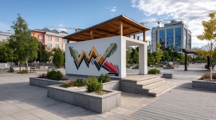 Urban mural structure outdoors