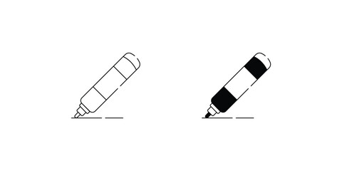 Marker  set icon with white background vector stock illustration