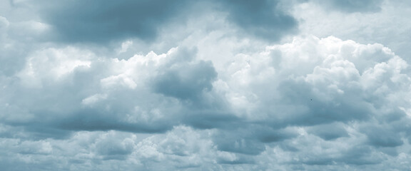 Blue sky clouds background. Beautiful landscape with clouds and blue sun on sky. Panorama top of clouds and blue sky background. Beautiful blue sky with clouds.	