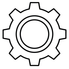 silhouette gear icon on white background