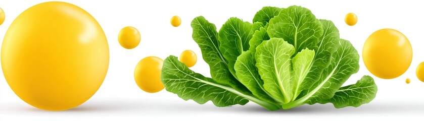 Fototapeta premium Kale abstract minimalist symbol creative food art studio setting bright environment artistic viewpoint