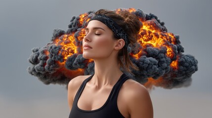 Woman contemplation emotional image