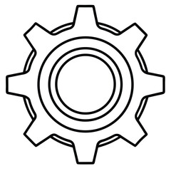 silhouette gear icon on white background