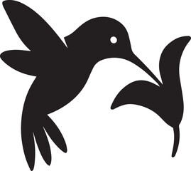 Black silhouette vector illustration of a bird flying over the ocean