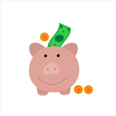 vector saving money in a unique piggy bank