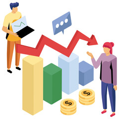 A perfect design illustration of recession chart 