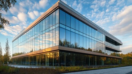 Obraz premium Modern office building with glass facade