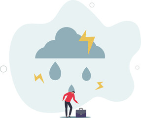 Having bad day, disappointed work, discourage or depression, failure feeling bad or difficulty, having problem and trouble concept, character life .