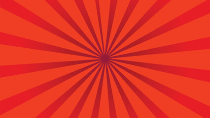 Red sun rays sunburst background