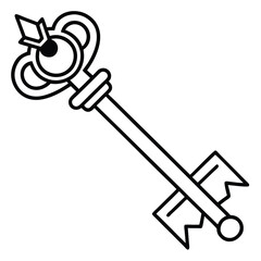 silhouette key on white background