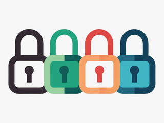 Colorful Padlocks Symbolizing Security and Protection.