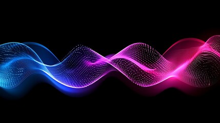 Abstract wave design with glowing dots