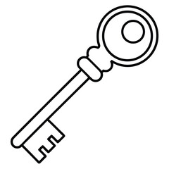 silhouette key on white background