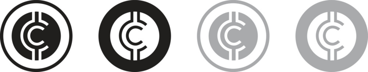 Blockchain Bitcoin Icon Symbol - Vector