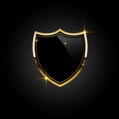Obraz premium Golden luxury labels and banners, gold badge vector .premium quality certificate seal ribbons, Shield, VIP, super quality sticker tags and banners for best product seals, top no 1 brand golden crown