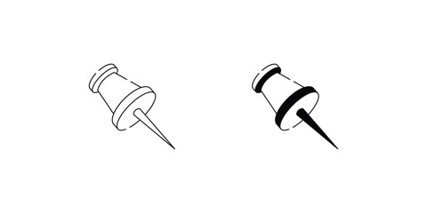 Pin set icon with white background vector stock illustration