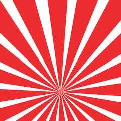 Bright red sun rays background