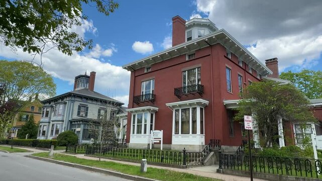 Historic Colonial Park Row, Downtown Brunswick, Maine