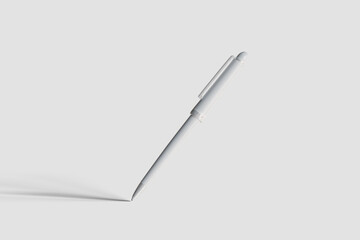 Blank pen mockup floating on the floor