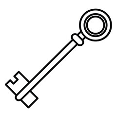 silhouette key on white background