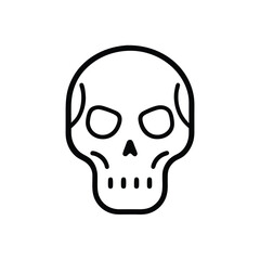 Simple line art skull icon halloween death danger