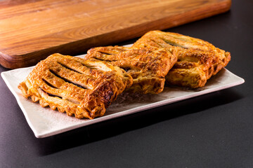 Puff pastry with raspberry jam and cream cheese