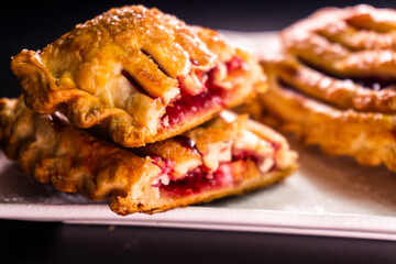 Puff pastry with raspberry jam and cream cheese
