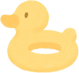 yellow_duck_tube_swimming_summer_illustration