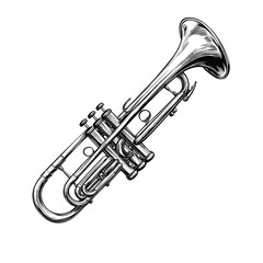 Naklejka premium trumpet isolated on black