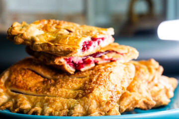 Puff pastry with raspberry jam and cream cheese