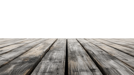 An old empty pier with a fragile wooden plank floor on transparent. PNG