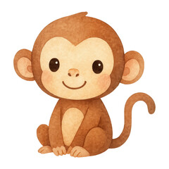Fototapeta premium PNG Cute cartoon monkey illustration.