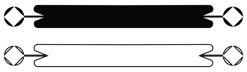 Modern Decorative Ribbon Banner Set Vector.