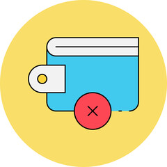 Empty wallet single icon vector illustration