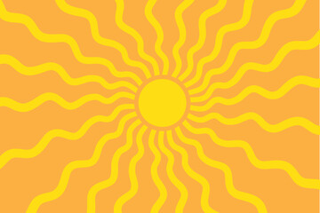 Sun burst pattern background ray sunshine. Retro summer sun wave vector geometric texture beam.