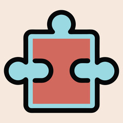 Obraz premium Single puzzle piece icon teamwork collaboration solution