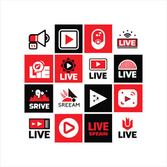 Live Streaming Icon Set