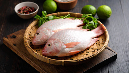 Fresh Nile Tilapia Fish Isolated on White Background – Perfect for Culinary or Aquaculture Use