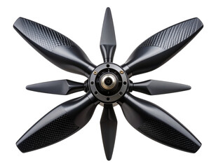 Obraz premium Futuristic Surveillance Drone Propeller with Carbon Fiber Blades, Transparent background