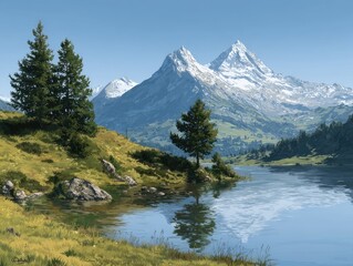 Fototapeta premium lake in the mountains