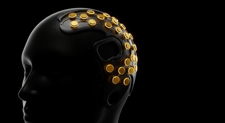 Human Head with Golden Dots