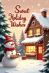 christmas music poster, christmas party poster, christmas poster background, santa poster, happy holidays poster, christmas poster greeting card, christmas, winter, holiday, landscape, illustration, x